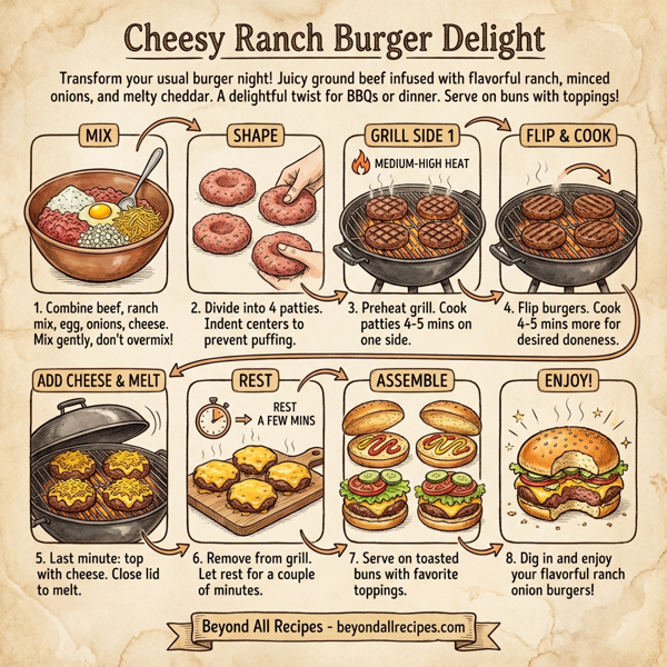 Cheesy Ranch Burger Delight instructions
