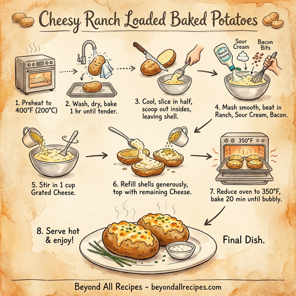 Cheesy Ranch Loaded Baked Potatoes instructions