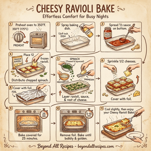 Cheesy Ravioli Bake instructions