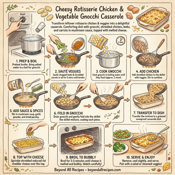 Cheesy Rotisserie Chicken & Vegetable Gnocchi Casserole instructions