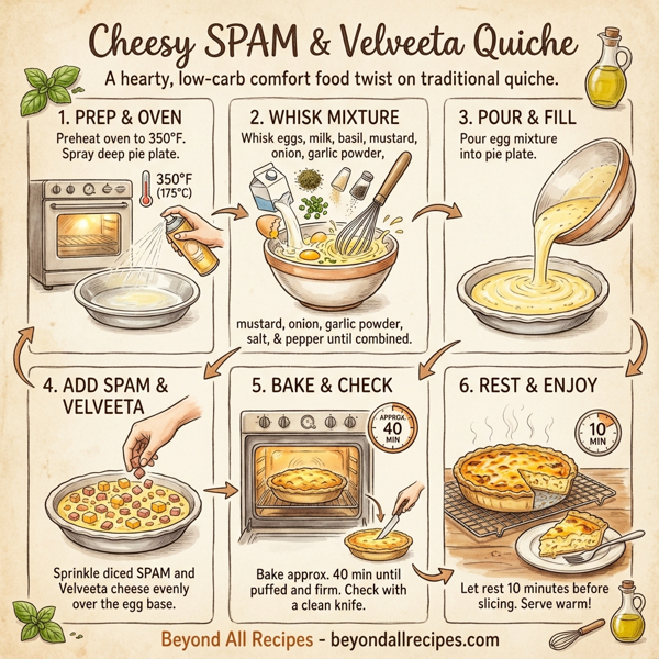Cheesy SPAM & Velveeta Quiche instructions
