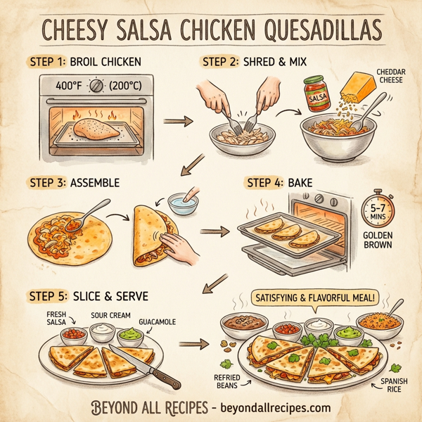 Cheesy Salsa Chicken Quesadillas instructions