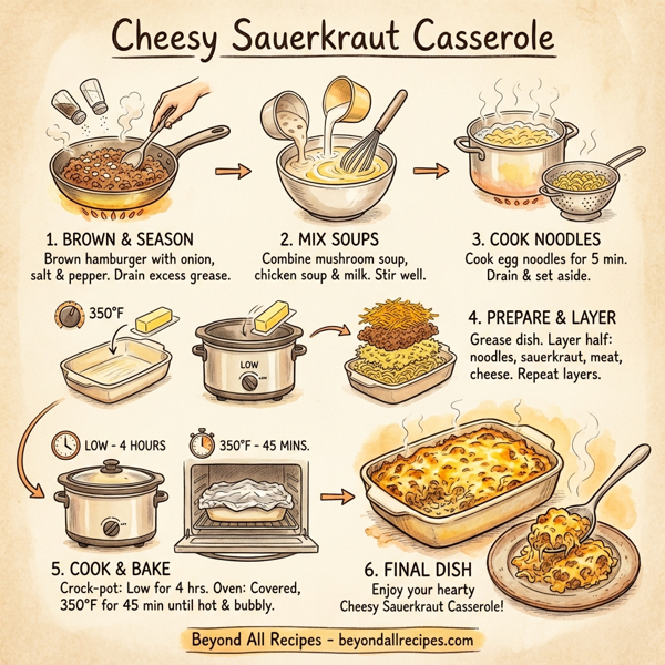 Cheesy Sauerkraut Casserole instructions