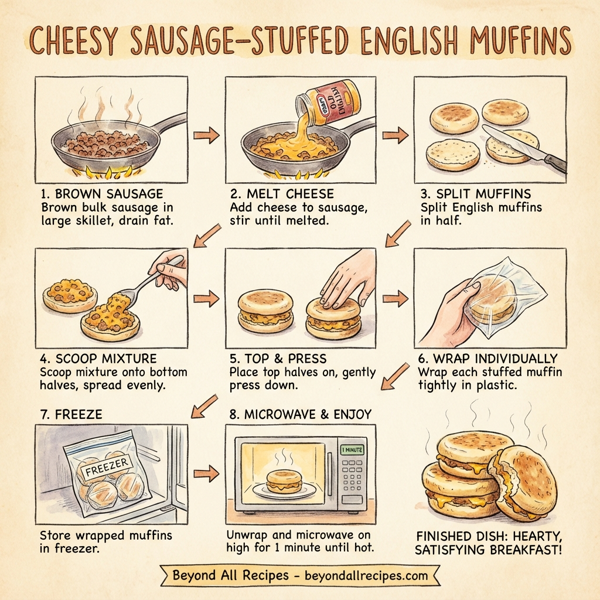 Cheesy Sausage-Stuffed English Muffins instructions