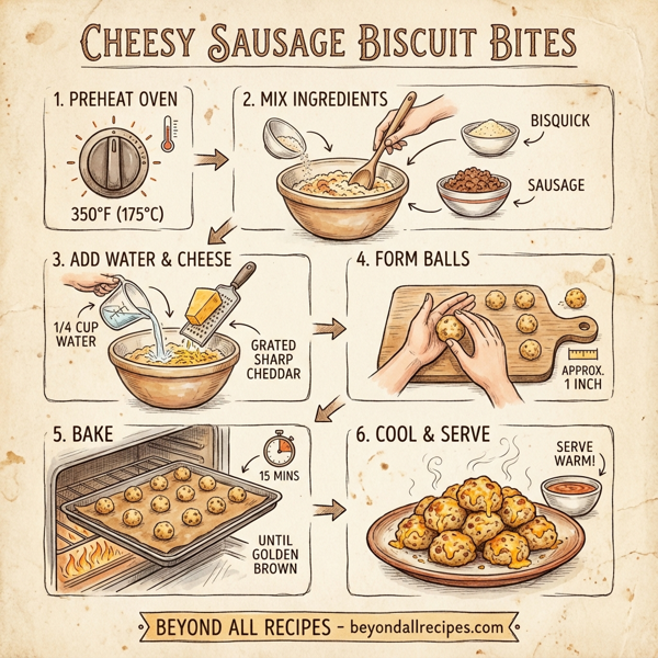 Cheesy Sausage Biscuit Bites instructions