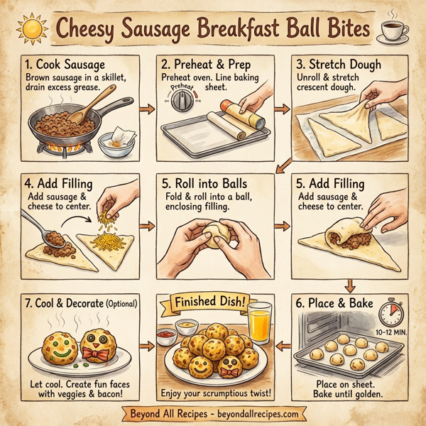 Cheesy Sausage Breakfast Ball Bites instructions