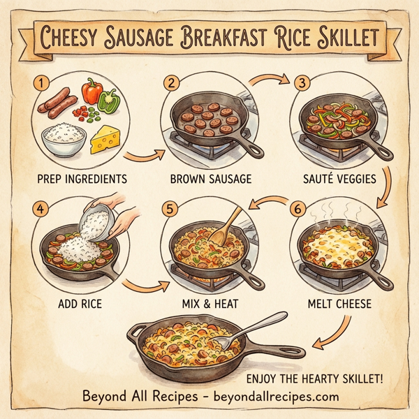 Cheesy Sausage Breakfast Rice Skillet instructions