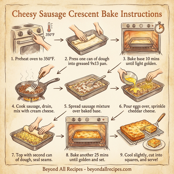 Cheesy Sausage Crescent Bake instructions