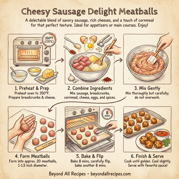 Cheesy Sausage Delight Meatballs instructions