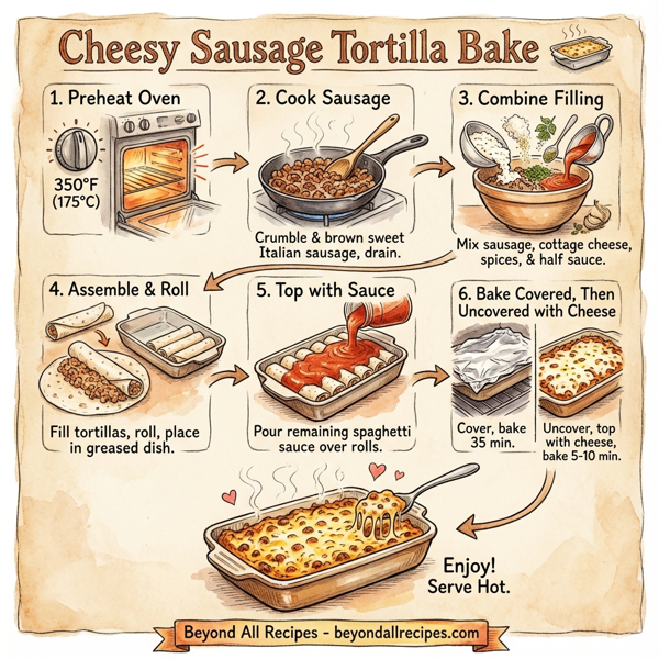 Cheesy Sausage Tortilla Bake instructions
