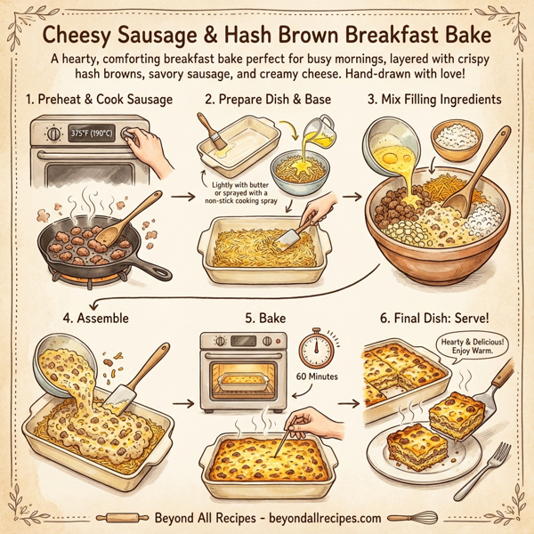 Cheesy Sausage & Hash Brown Breakfast Bake instructions
