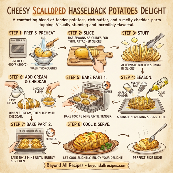 Cheesy Scalloped Hasselback Potatoes Delight instructions
