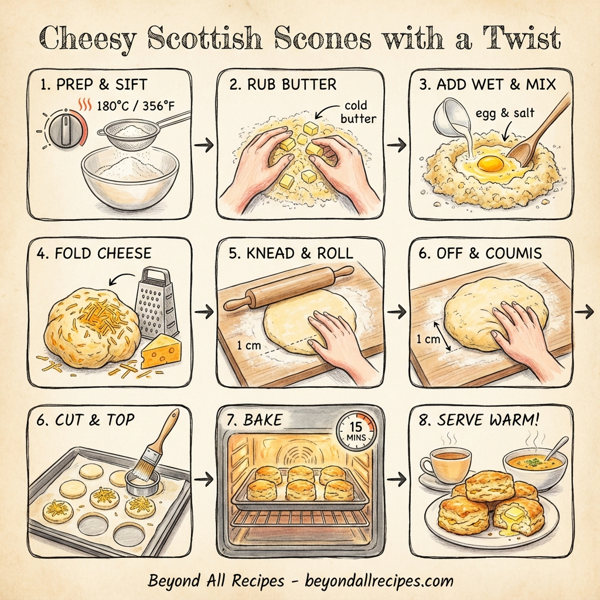 Cheesy Scottish Scones with a Twist instructions