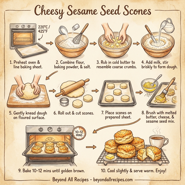 Cheesy Sesame Seed Scones instructions