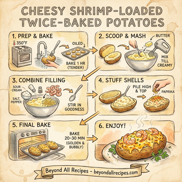 Cheesy Shrimp-Loaded Twice-Baked Potatoes instructions