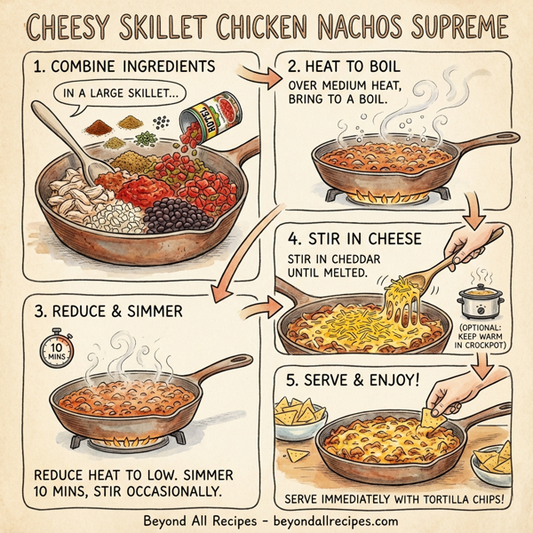 Cheesy Skillet Chicken Nachos Supreme instructions