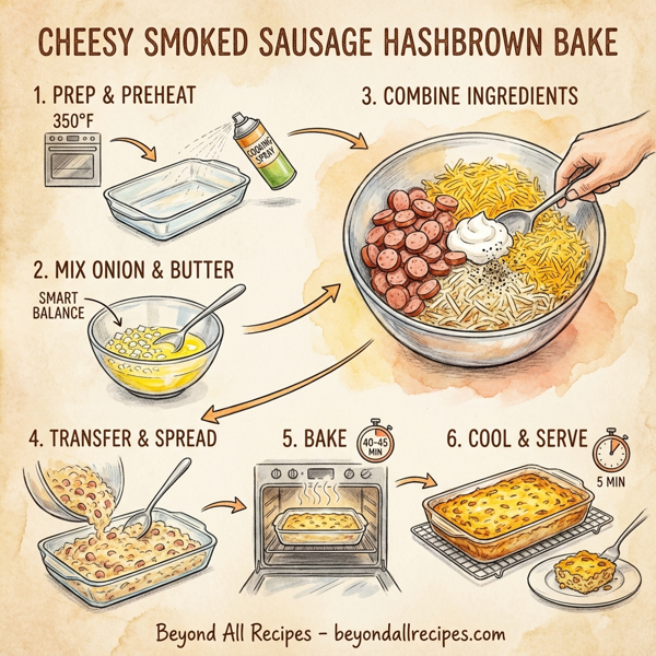 Cheesy Smoked Sausage Hashbrown Bake instructions