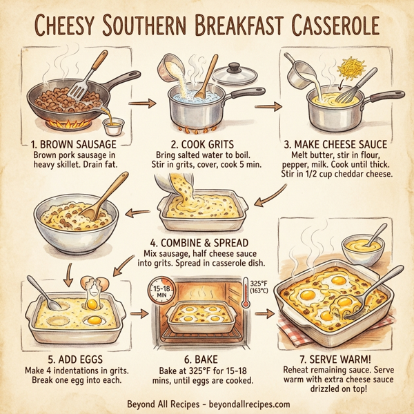 Cheesy Southern Breakfast Casserole instructions