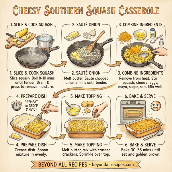 Cheesy Southern Squash Casserole instructions