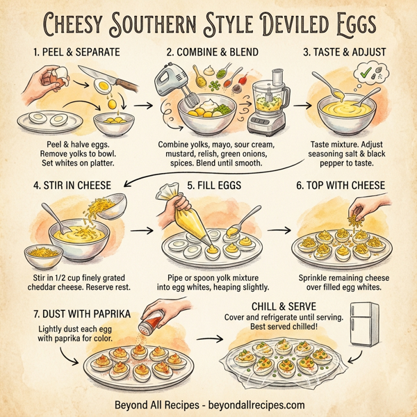 Cheesy Southern Style Deviled Eggs instructions