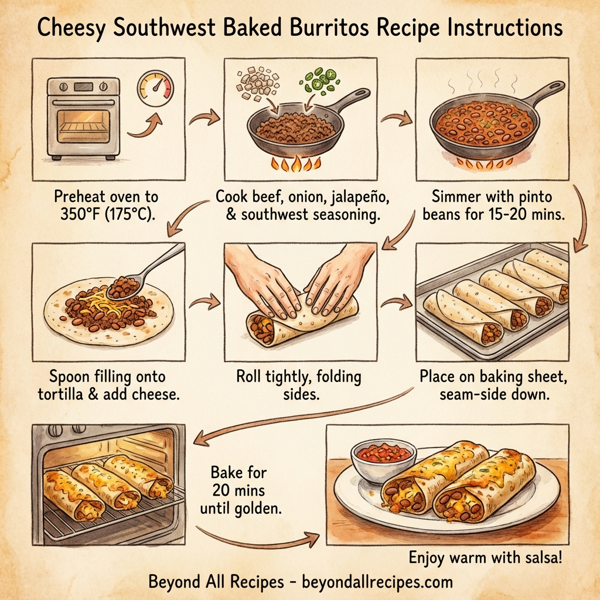 Cheesy Southwest Baked Burritos instructions