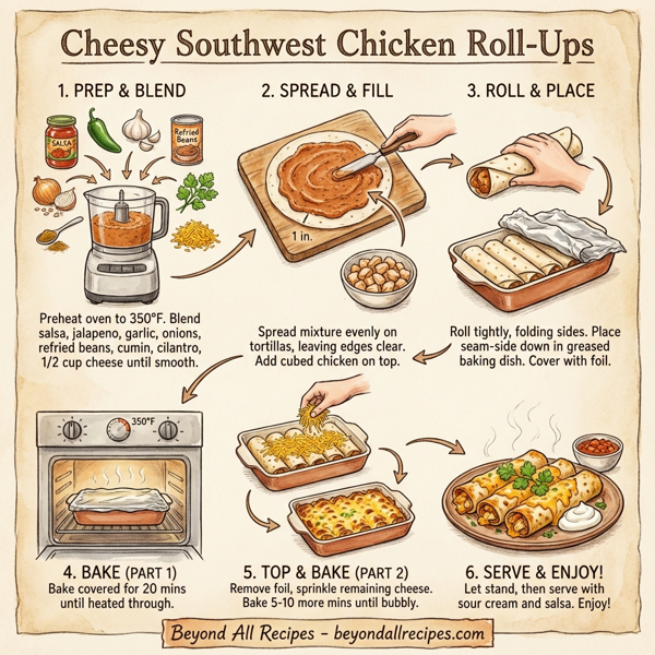 Cheesy Southwest Chicken Roll-Ups instructions