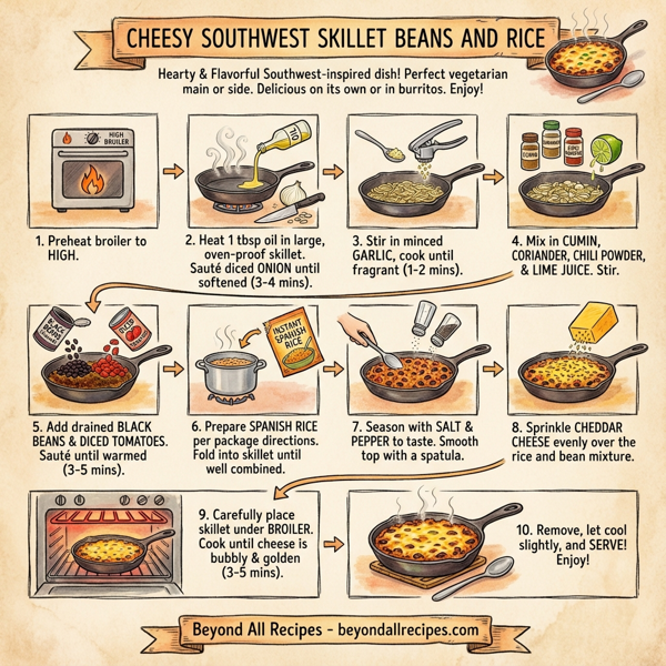 Cheesy Southwest Skillet Beans and Rice instructions