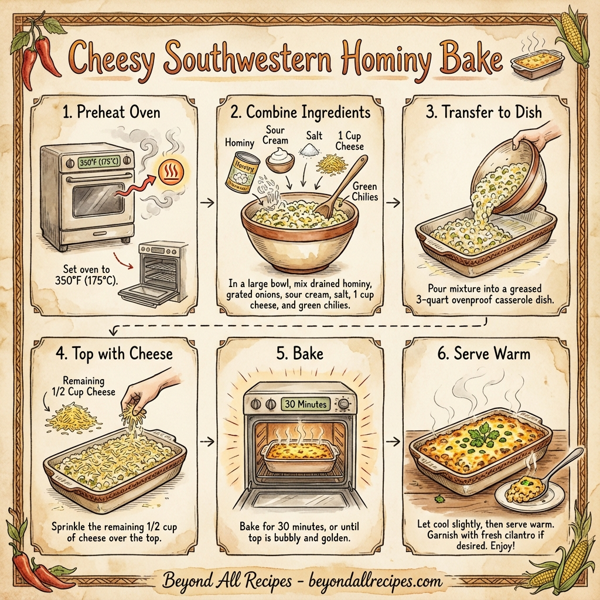 Cheesy Southwestern Hominy Bake instructions