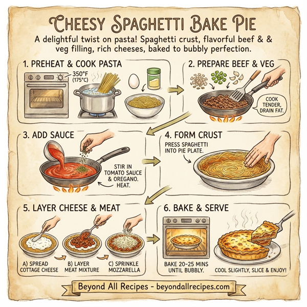 Cheesy Spaghetti Bake Pie instructions