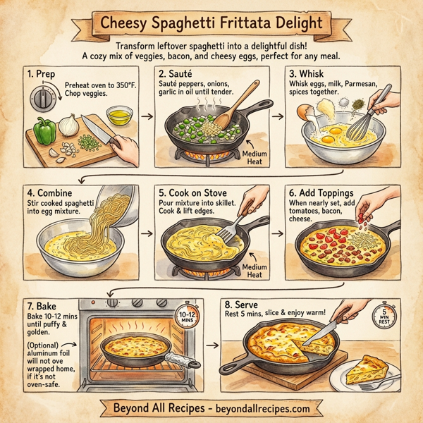 Cheesy Spaghetti Frittata Delight instructions