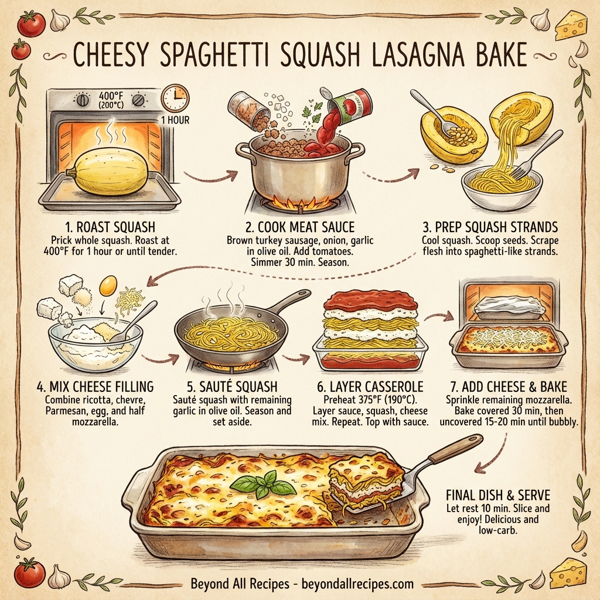 Cheesy Spaghetti Squash Lasagna Bake instructions
