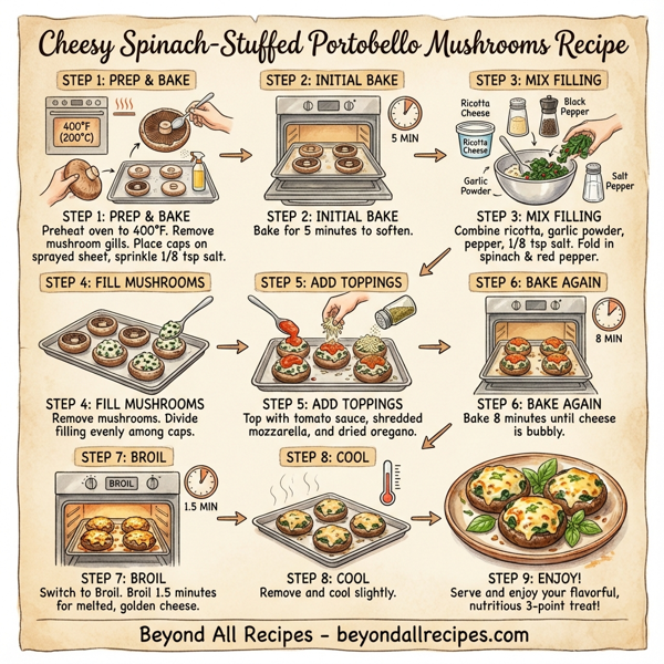 Cheesy Spinach-Stuffed Portobello Mushrooms instructions