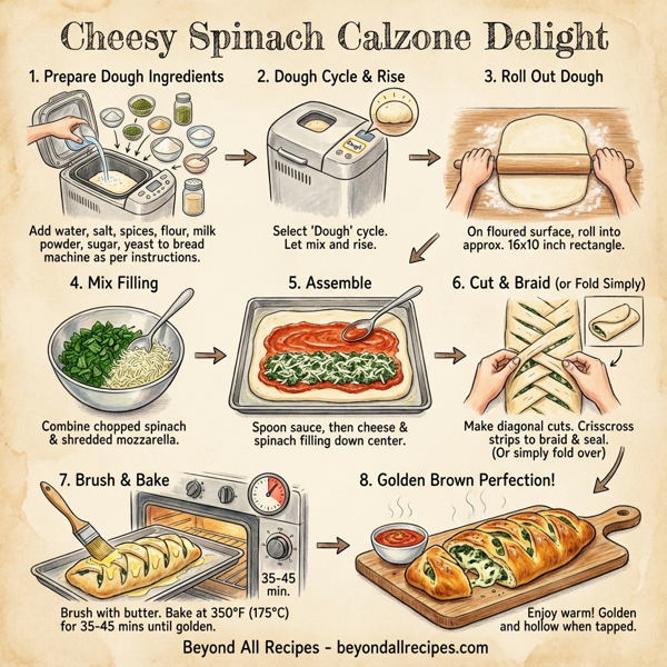 Cheesy Spinach Calzone Delight instructions