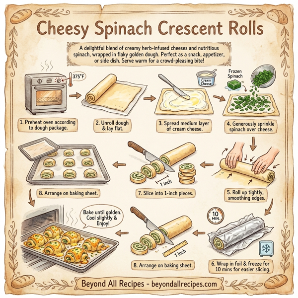 Cheesy Spinach Crescent Rolls instructions