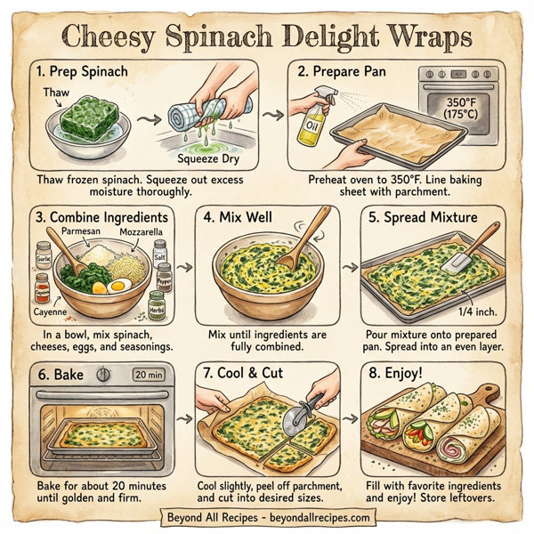 Cheesy Spinach Delight Wraps instructions