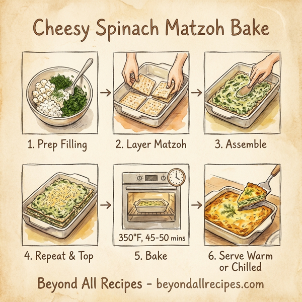 Cheesy Spinach Matzoh Bake instructions