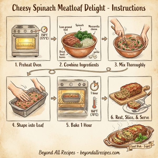Cheesy Spinach Meatloaf Delight instructions