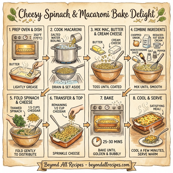Cheesy Spinach & Macaroni Bake Delight instructions