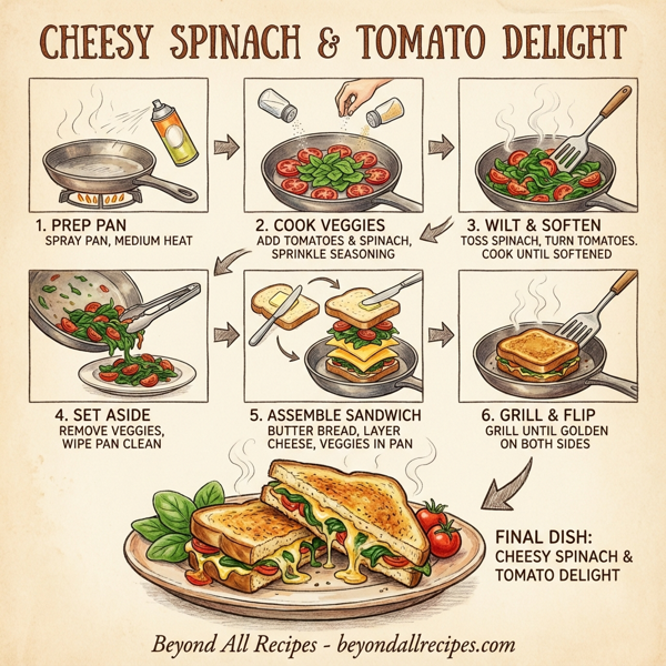 Cheesy Spinach & Tomato Delight instructions