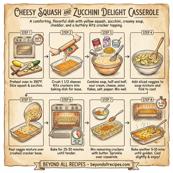 Cheesy Squash and Zucchini Delight Casserole instructions