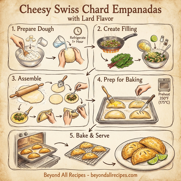 Cheesy Swiss Chard Empanadas with Lard Flavor instructions