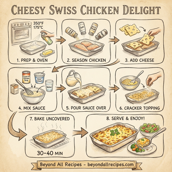 Cheesy Swiss Chicken Delight instructions