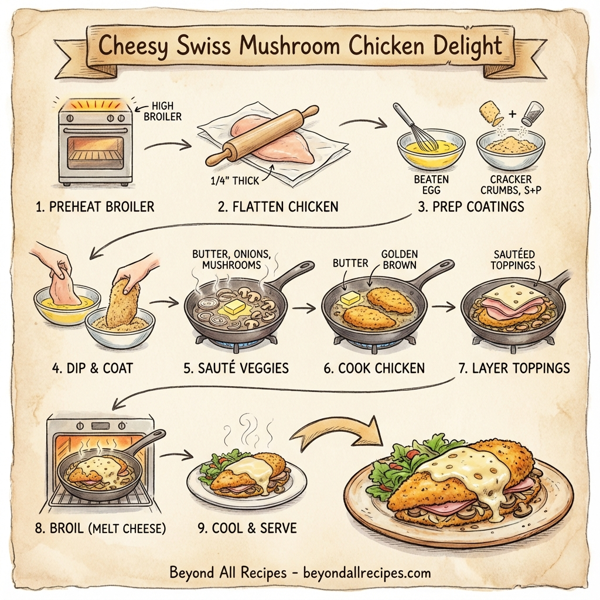 Cheesy Swiss Mushroom Chicken Delight instructions