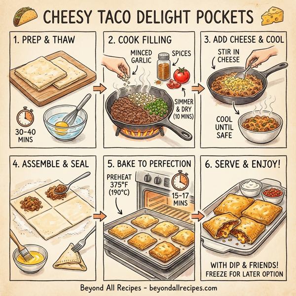 Cheesy Taco Delight Pockets instructions