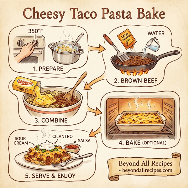 Cheesy Taco Pasta Bake instructions