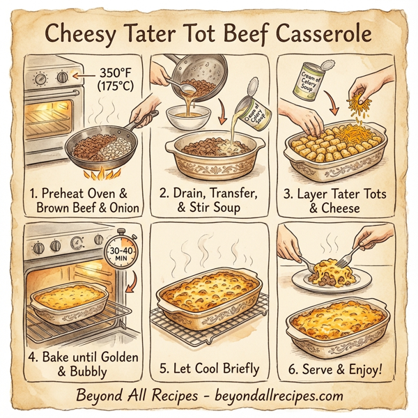 Cheesy Tater Tot Beef Casserole instructions