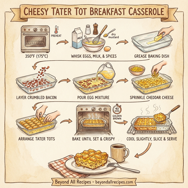 Cheesy Tater Tot Breakfast Casserole instructions