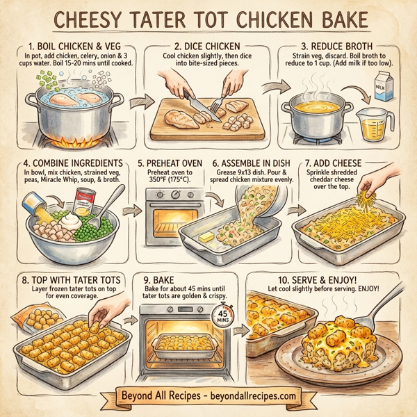 Cheesy Tater Tot Chicken Bake instructions