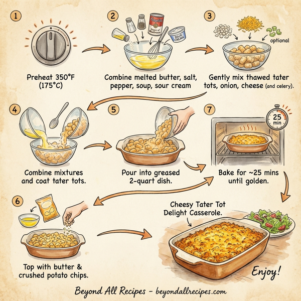 Cheesy Tater Tot Delight Casserole instructions