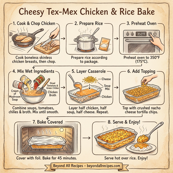 Cheesy Tex-Mex Chicken & Rice Bake instructions